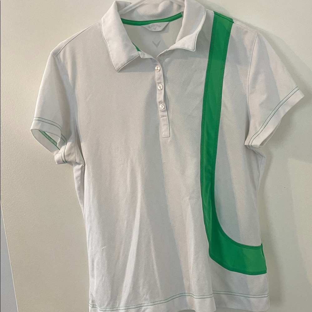 Callaway Kids Polo Shirt in White and Green
